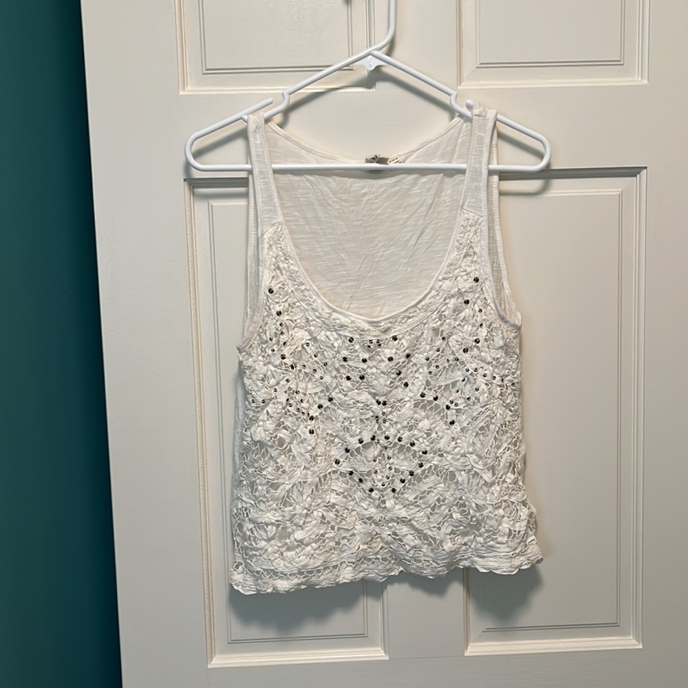 White Lace Roxy Tank Top